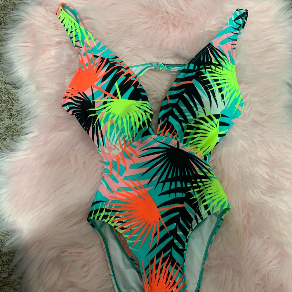 Multi colored one piece swimsuit